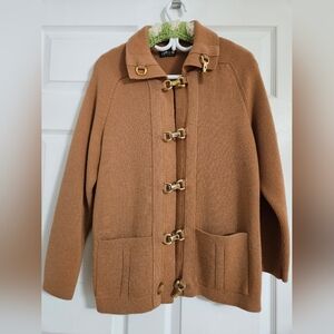 Women's Tan Sweater with Gold Accents